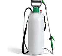 Pulvérisateur à pression 8L Blanc - Buse réglable, Anti-fuite, Mains libres, Lance 560mm, Sangle épaule Blanc