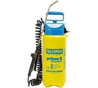 Pulvérisateur à Pression GLORIA Prima 5 Comfort, 5L, Lance et Buse Laiton, Tuyau à Spirales 2,50m