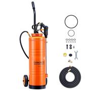 Pulvérisateur à pression - Pulvérisateur industriel - Acier inoxydable 17 l - Plage de pression 1,7–4,1 bar - Avec roulettes et poignée pistolet - Buses interchangeables (2) - Tuyaux de 1,2 m et 3 m -
