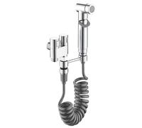 Pulvérisateur de bidet pour toilettes | Pulvérisateur de bidet à main Shattaf | Pulvérisateur de couches en tissu pour salle de bain en acier inoxydable | Support mural ou de toilette Aqua Earth