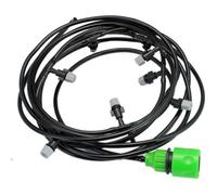 Pulvérisateur de brumisation - 10m - Système de refroidissement - PVC - Noir - Pour jardin - Pour patios - Pour serres