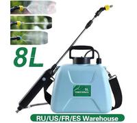 Pulvérisateur de jardin - 8 L - Rechargeable par USB - 3,7 V - Arroseur à 3 bras - 30 cm - Vert - Avec bandoulière