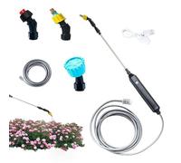 Pulverisateur de Jardin Electrique, 2200 mAh 3,7V Pulverisateur Lance Telescopique avec 3 Buses et 10M de Tuyau, Lance de Pulvérisation Electrique Télescopique Toiture USB Rechargeable pour Arrosage