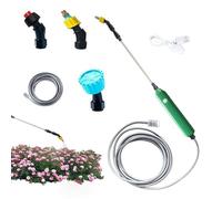 Pulverisateur de Jardin Electrique, 2200 mAh 3,7V Pulverisateur Lance Telescopique avec 3 Buses et 10M de Tuyau, Lance de Pulvérisation Electrique Télescopique Toiture USB Rechargeable pour Arrosage