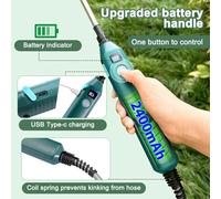Pulvérisateur de jardin électrique haute pression 2400mAh, outil d'arrosage Portable pour plantes avec 3 buses de brume pour l'irrigation des cultures de pelouse 5 meters