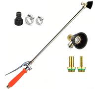 Pulvérisateur de jardin entièrement en métal avec buse réglable, baguette d'arrosage en acier inoxydable de rechange pour tuyau de 6,35 mm et 9,5 mm, poignée verrouillable pour brume fine à jet haute