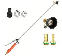 Pulvérisateur de jardin entièrement en métal avec buse réglable, baguette d'arrosage en acier inoxydable de rechange pour tuyau de 6,35 mm et 9,5 mm, poignée verrouillable pour brume fine à jet haute