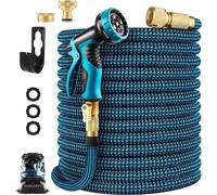 Pulvérisateur de jardin flexible bleu à 10 modes de pulvérisation avec adaptateur en laiton - 45 m