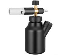 Pulvérisateur de mousse pour voiture avec réservoir de 1 l en alliage et interface de connexion rapide pour nettoyage de nettoyeur haute pression Blanc noir (C)