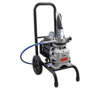 Pulvérisateur de peinture airless à membrane, pulvérisateur de peinture airless sur chariot performant de 1 500 W, haute pression de 2 800 psi, avec rallonge, aiguille de nettoyage et brosse, pour la