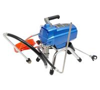 Pulvérisateur de peinture Airless - Appareil haute pression - Moteur en cuivre sans balais - Puissance 1200 W - Pression de service 23 MPa - Débit 3,5 l/min - Tuyau 15 m - Prise UE - Bleu