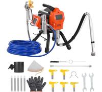 Pulvérisateur de peinture Airless - Système électrique de pulvérisation de peinture - Puissance 1500 W - Pression 3300 psi - Débit 2,65 L/min - Avec tuyau, rallonge et buses - Brosse de nettoyage