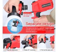 Pulvérisateur de peinture électrique 800ml Bouteille de peinture de grande capacité Détachable Multifonctionnel Pulvérisateur de peinture à haute pression