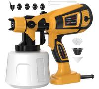 Pulvérisateur de peinture haute puissance 1000 W - Pistolet à peinture HVLP filaire avec 4 tailles de buses en cuivre, facile à nettoyer et à contrôler pour peinture d'intérieur, bricolage, tables et