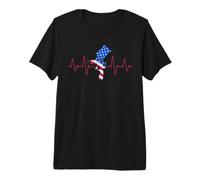 Pulvérisateur de Peinture Heartbeat ECG Drapeau USA pour Peintre Automobile T-Shirt Haut de Gamme