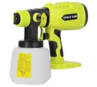 Pulvérisateur de peinture HVLP sans fil 200 W pour Ryobi 18 V ONE +, 4 buses, 3 motifs, récipient 1000 ML, pistolet de pulvérisation portatif (sans batterie) Orange
