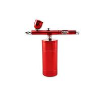 Pulvérisateur de Peinture, Kit de compresseur d'aérographe Home Use utilisation électrique pistolet peinture professionnel double action stylo diy ongle dessin pneumatique outil(Part A Red)