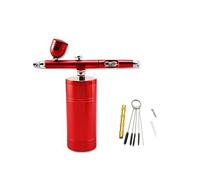 Pulvérisateur de Peinture, Kit de compresseur d'aérographe Home Use utilisation électrique pistolet peinture professionnel double action stylo diy ongle dessin pneumatique outil(Part B Red)