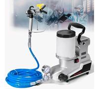 Pulvérisateur de peinture sans air 2200 W, machine de revêtement mural portable avec trémie de 2,0 L et tuyau de 5 m pour peinture intérieure et extérieure