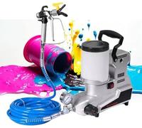 Pulvérisateur de peinture sans air à haute pression, 1600 W, avec tuyau de 5 m et trémie de 0,66 gallon, pour meubles, portes, peinture au latex à base d'eau