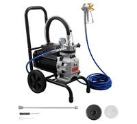 VEVOR Pulvérisateur de Peinture sans Air à Membrane, Système de Pulvérisation de Peinture Airless 1500 W, pour Décor Intérieure Extérieure, Haute Pression 19,31 MPa, avec Chariot, Rallonge et Brosse