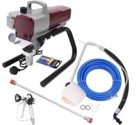 Pulvérisateur de Peinture sans Air, Pistolet Électrique Haute Pression 1800W, 3300psi, Débit 1.8L/Min, Pompe INOX, Tuyau 10m pour Intérieur Extérieur Mur Clôture Peinture