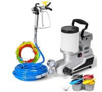 Pulvérisateur de peinture sans air portable 1600 W avec tuyau de 5 m, pulvérisateur électrique haute pression de 2 L, régulation de la vitesse en continu pour la peinture de maison et les meubles