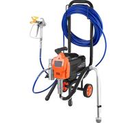 Pulvérisateur de peinture sans air sur pied, 1500 W, pulvérisateur sans air haute pression 3300 PSI avec chariot, brosse de nettoyage, tuyau, rallonge, buses, pulvérisateur électrique pour grands appa