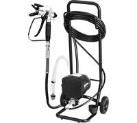 Pulvérisateur de peinture sans air sur pied, 650 W, pulvérisateur sans air haute pression 3000 PSI avec chariot, brosse de nettoyage, tuyau, rallonge, buses, pulvérisateur électrique pour peinture pou