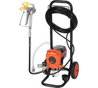 Pulvérisateur de peinture sans air sur pied, 900 W, pulvérisateur sans air haute pression 3300 PSI avec chariot, brosse de nettoyage, tuyau, rallonge, buses, pulvérisateur électrique pour l'intérieur