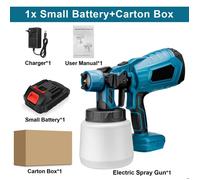 Pulvérisateur de peinture sans fil 18 V, 3 modes, livré avec batterie de 1 000 ml et chargeur - Compatible Makita