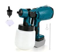 Pulvérisateur de peinture sans fil compatible avec batterie Makita 18 V, pistolet à peinture 200 W avec récipient de 1000 ml et 4 buses, pistolet pulvérisateur électrique portable pour clôtures, abris