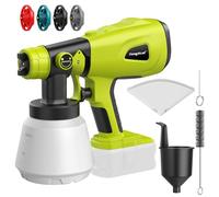Pulvérisateur de peinture sans fil compatible avec batterie Ryobi 18 V | 42 000 tr/min, 4 buses légères, idéales pour les projets de bricolage, les meubles, la peinture de la maison