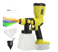 Pulvérisateur de peinture sans fil compatible avec batterie Ryobi 18 V - Pistolet à peinture électrique portatif avec 4 buses, 3 modes de pulvérisation - Conteneur de 1200 ml pour peintures murales et