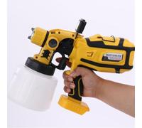 Pulvérisateur de peinture sans fil compatible avec Dewalt 18-21 V, 18 000 tr/min pour murs et plafonds avec récipient de 1400 ml et lumière LED, 4 buses et 3 modes de pulvérisation pour clôtures de