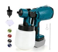 Pulvérisateur de peinture sans fil compatible avec Makita 18 V, pistolet à peinture électrique HVLP avec 4 buses en cuivre et 3 motifs pour murs de clôture, bricolage, peinture de maison