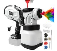 Pulvérisateur de peinture sans fil compatible avec réservoir Makita 18 V 1200 ml, pistolet pulvérisateur de clôture électrique avec 3 buses en cuivre pour peinture de maison, meubles, armoires, murs