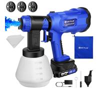 Pulvérisateur de peinture sans fil et batterie HVLP électrique sans air avec batterie de 1500 mAh et chargeur, 4 buses/3 modes, valve réglable, avec gants