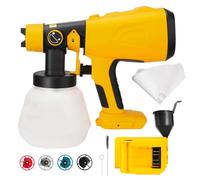 Pulvérisateur de peinture sans fil pour batterie Dewalt 18 V, pistolet à peinture électrique sans fil, réservoir de 1000 ml, 3 modes réglables, 4 buses de pulvérisation pour clôtures, murs, cellules