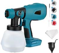 Pulvérisateur de Peinture sans Fil pour Bosch 18 V, Pistolet électrique HVLP avec 4 Buses, réservoir de 1000 ML pour Meubles de Maison, clôtures, terrasses, Murs et plafonds (sans Batterie)