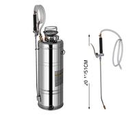 Pulvérisateur de pompe à main en acier inoxydable vevor, buse réglable, capacités multiples12L 3.5Gal