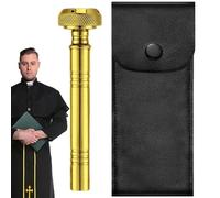 Pulvérisateur d'eau bénite de poche - Cuivre 5 pouces | Distributeur religieux Aspergillum avec sac de rangement en cuir, bouteille d'eau de vin portable | Outil de bénédiction chrétienne