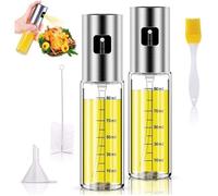 Pulvérisateur d'Huile, 2 Pièces 100 ML Vaporisateur d'Huile Olive Vinaigre Distributeur avec Brosse et Entonnoir pour