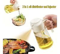 Pulvérisateur d'huile de cuisine en plastique 2 en 1, 500 ml, flacon pulvérisateur d'huile d'olive, distributeur d'huile pour barbecue, cuisson, rôtissage, pique-nique, outil de cuisine Pour spray gre