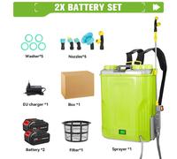 Pulvérisateur dorsal électrique - 20 litres. Pulvérisateur de jardin - 3,5 litres/minute - Pression : 5,5 bars - Système de mélange automatique - Buse réglable - Livré avec 2 batteries