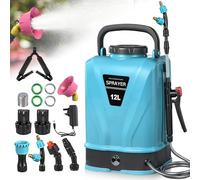 Pulverisateur Electrique 12L,45PSI Pulvérisateur de Jardin Compatible avec Makita 12V Batteries,Pulvérisateur à Batterie avec 5 Buses Reglables,Lance Télescopique,2×2.0 Ah Batterie,Chargeur