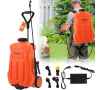 Pulvérisateur Électrique 20L, Chariot à roulettes Réglable, 0-65 PSI, Pulvérisateur Électrique Toiture Longue Portée à Batterie, Débit 3.6 L/Min avec 4 Buses de l'agriculture,de la médecine, etc
