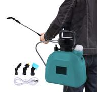 Pulvérisateur électrique, 5L pulverisateur a Pression de Jardin avec 3 Buses, USB Rechargeable, Pulvérisateur de Protection des Plantes pour Jardin, Désherbage et Lavage de Voiture Vert
