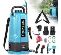 Pulverisateur Electrique 8L,45PSI Pulvérisateur de Jardin Compatible avec Makita 12V Batteries,Pulvérisateur à Batterie avec 5 Buses Reglables,Lance Télescopique,2.0 Ah Batterie,Chargeur