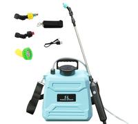 Pulvérisateur électrique 8L/5L de Jardin, avec 3 Buses à Brume, Batterie 1500 mAh Rechargeable par USB, Lance Télescopique et Sangle Réglable,pour Toiture, Pelouse, Cour et Jardin. (5L-Bleu)